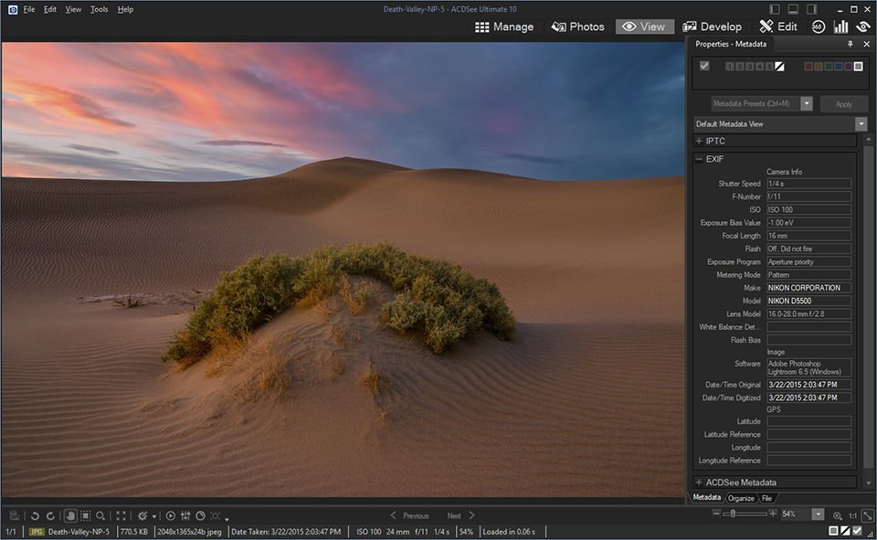exif data